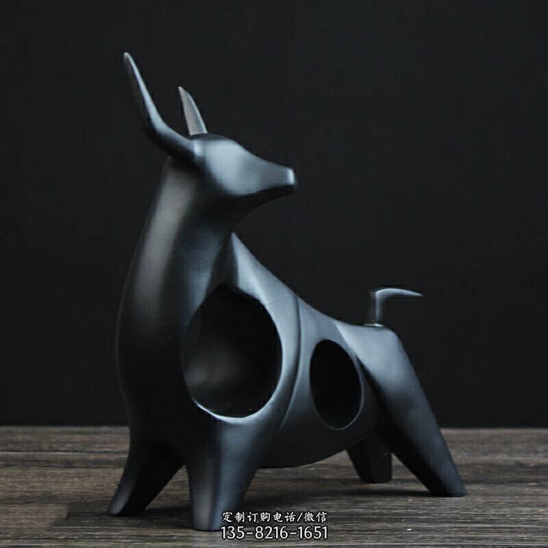 可爱抽象牛玻璃钢雕塑十二生肖动物摆件