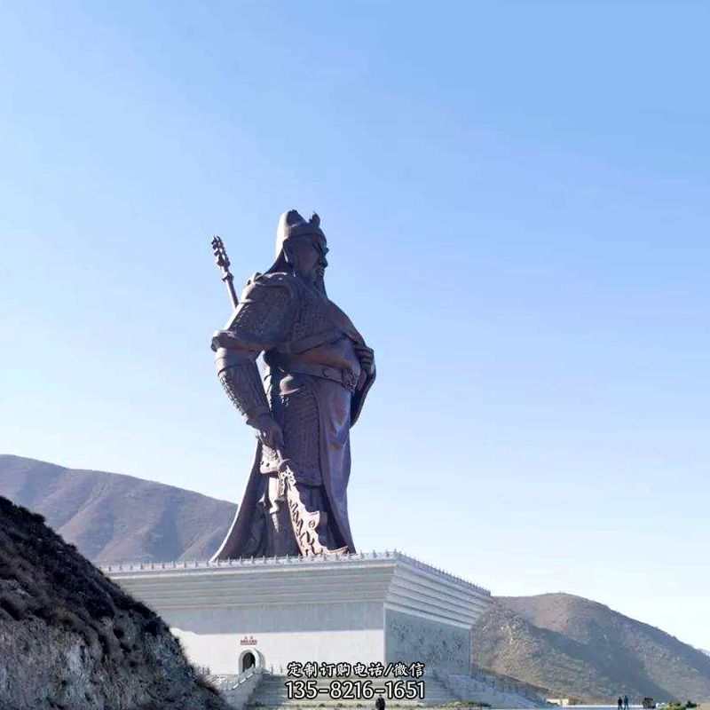 大型关公铸铜雕塑-景区景点大型历史名人三国名将关羽雕像