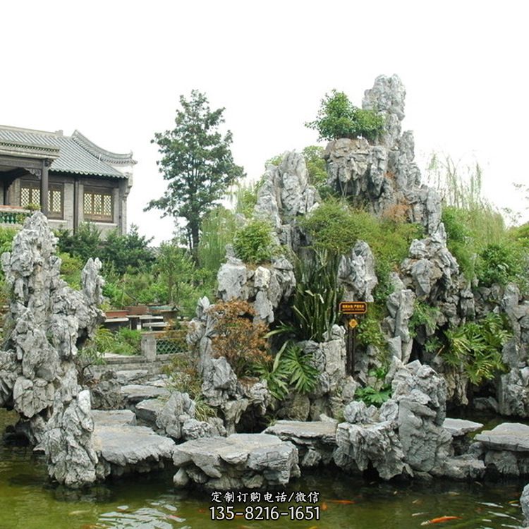 园林庭院奇石假山图片