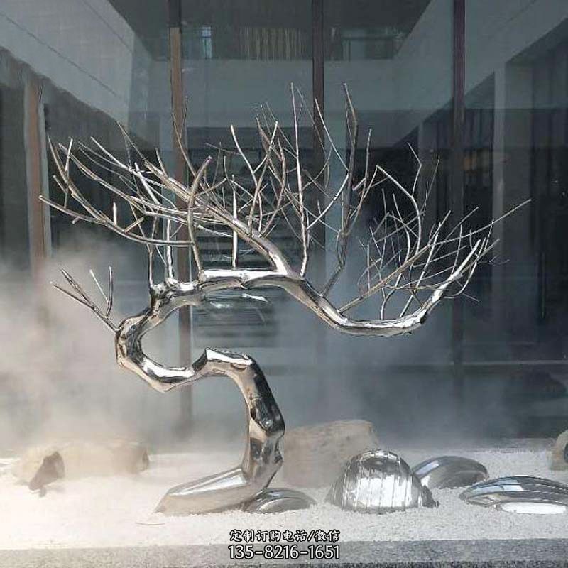 大型不锈钢景观树雕塑室内外水景创意装饰雕塑