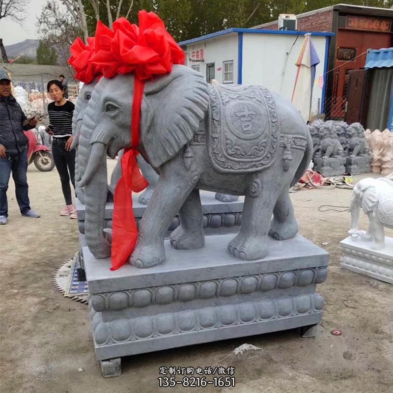 母石雕大象-佛教石雕大象