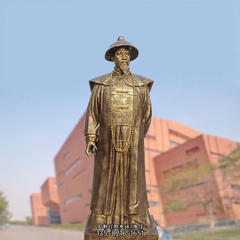 黄铜曾国藩铸铜雕像-学校校园历史文化名人著名民族英雄人物雕塑