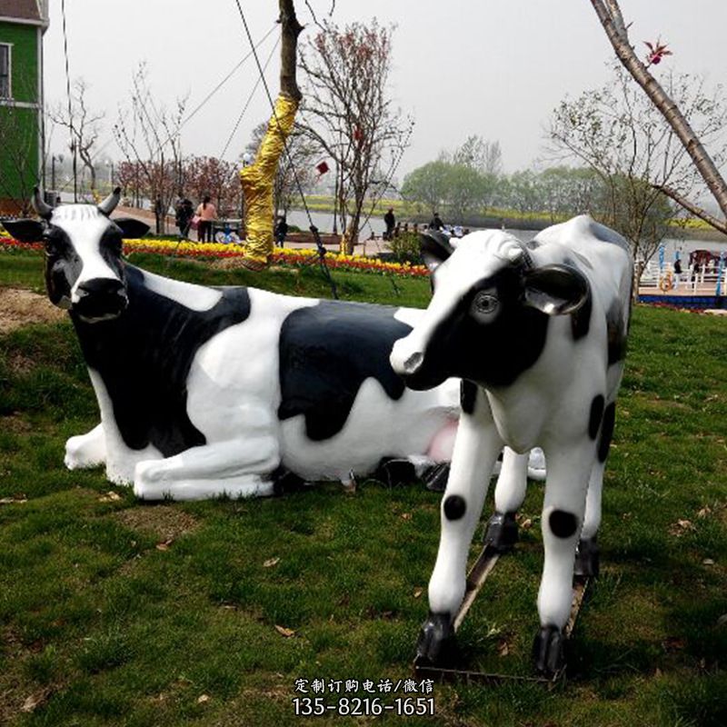 户外仿真动物雕塑-奶牛
