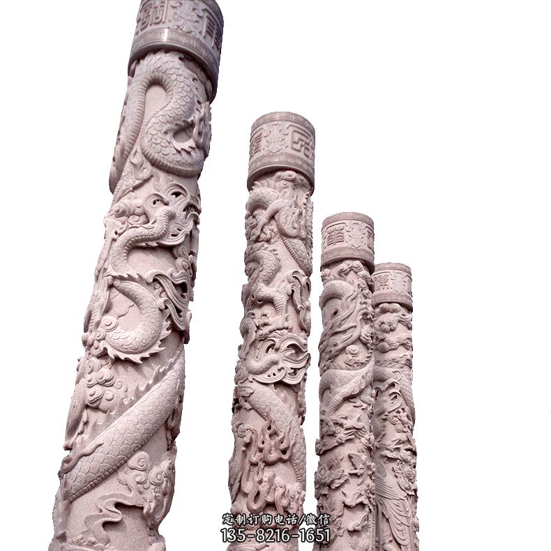 中国传统龙柱石雕图片