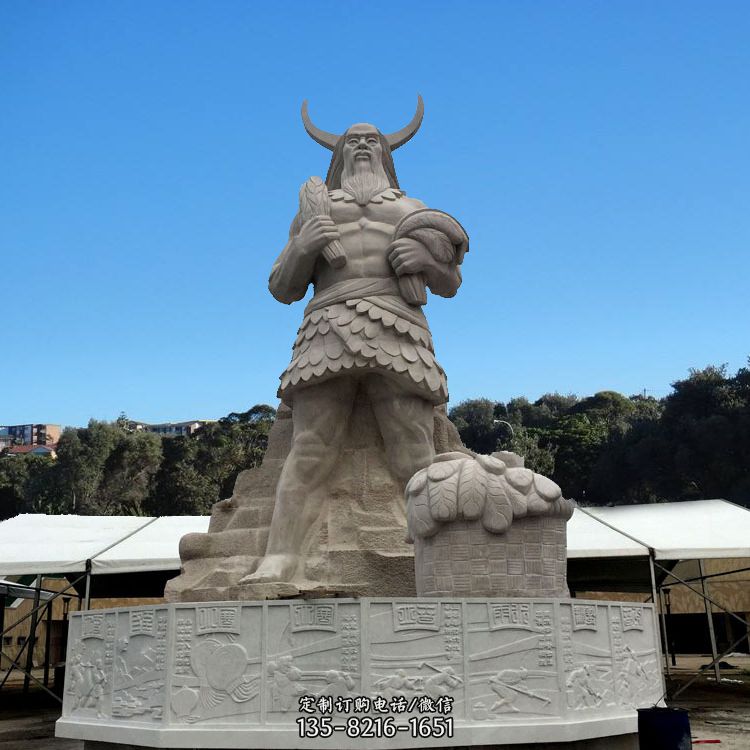 中国上古人物人文初祖汉白玉神农雕像图片
