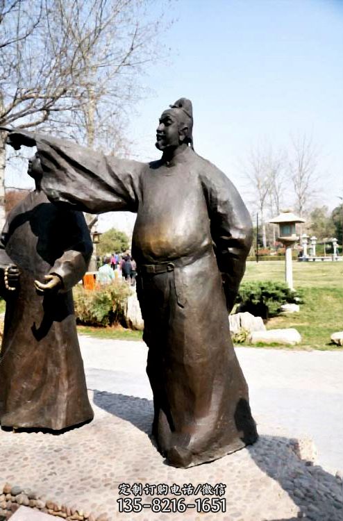公园历史人物唐太宗李世民情景小品雕塑