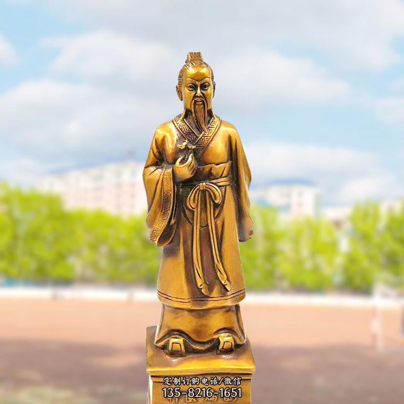传承古代神医纯铜扁鹊雕像，流传中华医学精髓