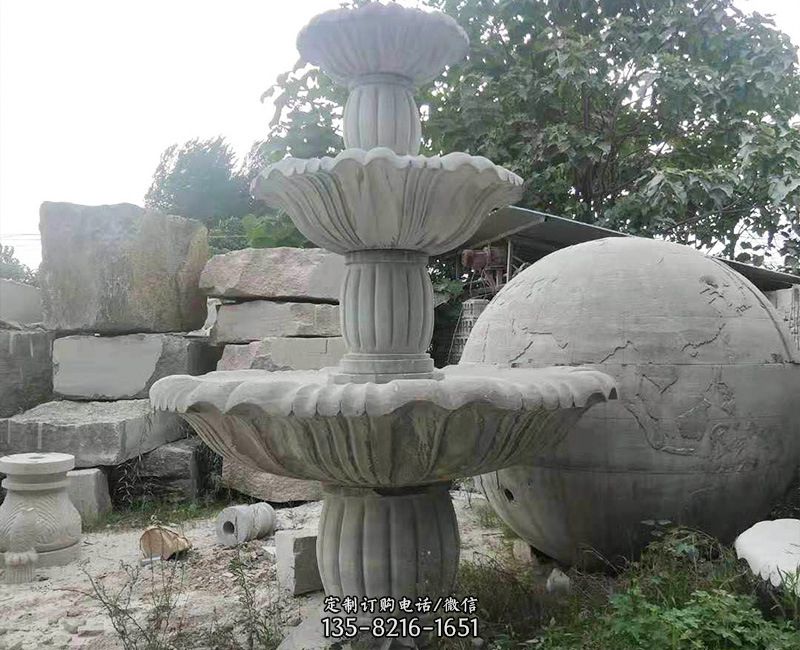 石雕喷泉流水槽图片
