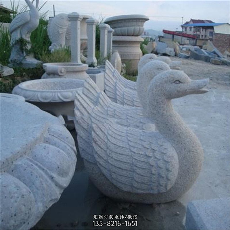 喷水鸭子大理石雕塑图片