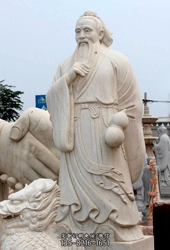 孙思邈汉白玉石雕像-中国古代著名历史人物雕塑图片