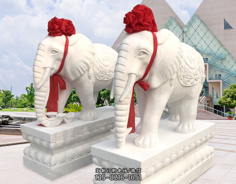 大象石雕像-大型石雕大象厂家