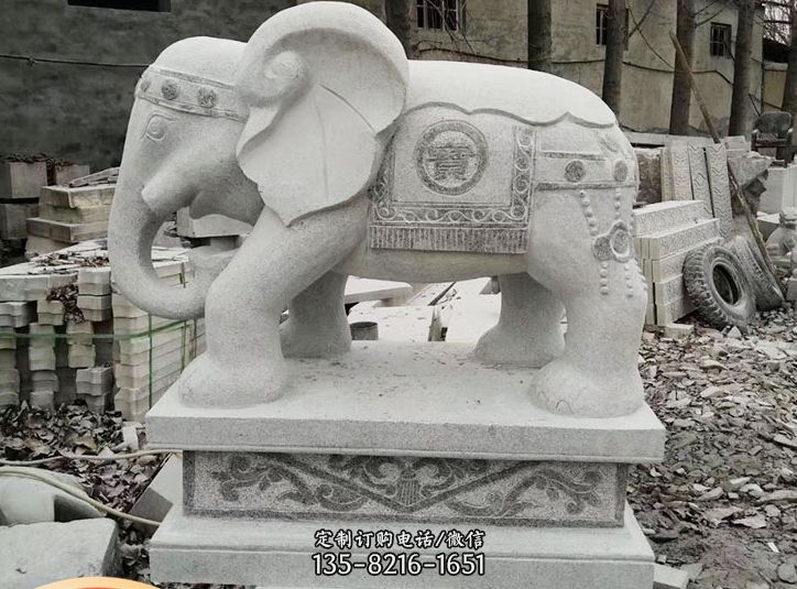大象石雕壁画-麒麟石雕大象