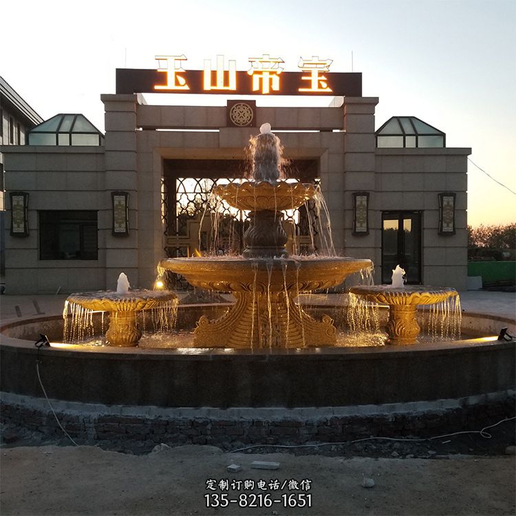 小区广场欧式水景石雕喷泉图片