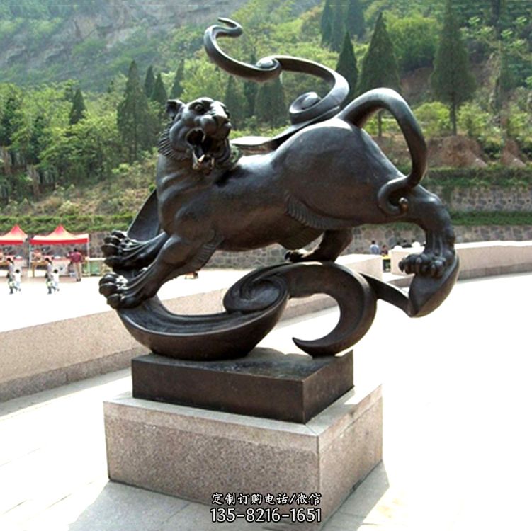 白虎神兽铜雕-纯铜铸造广场文化动物雕塑摆件