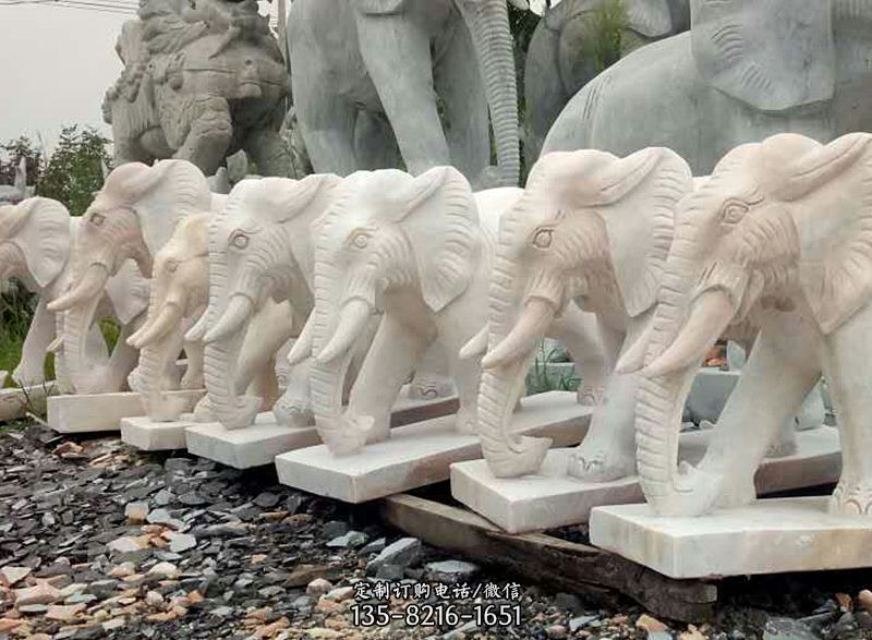 大理石雕的大象图片