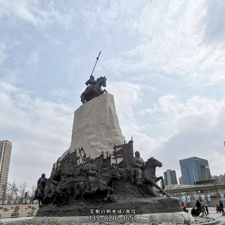 石雕像颂扬中华历史英雄——瞻仰“大型霍去病景观雕塑”