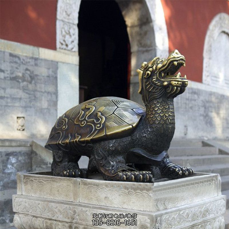 彌勒佛坐赑屃雕塑-寺廟大門神獸動物雕塑