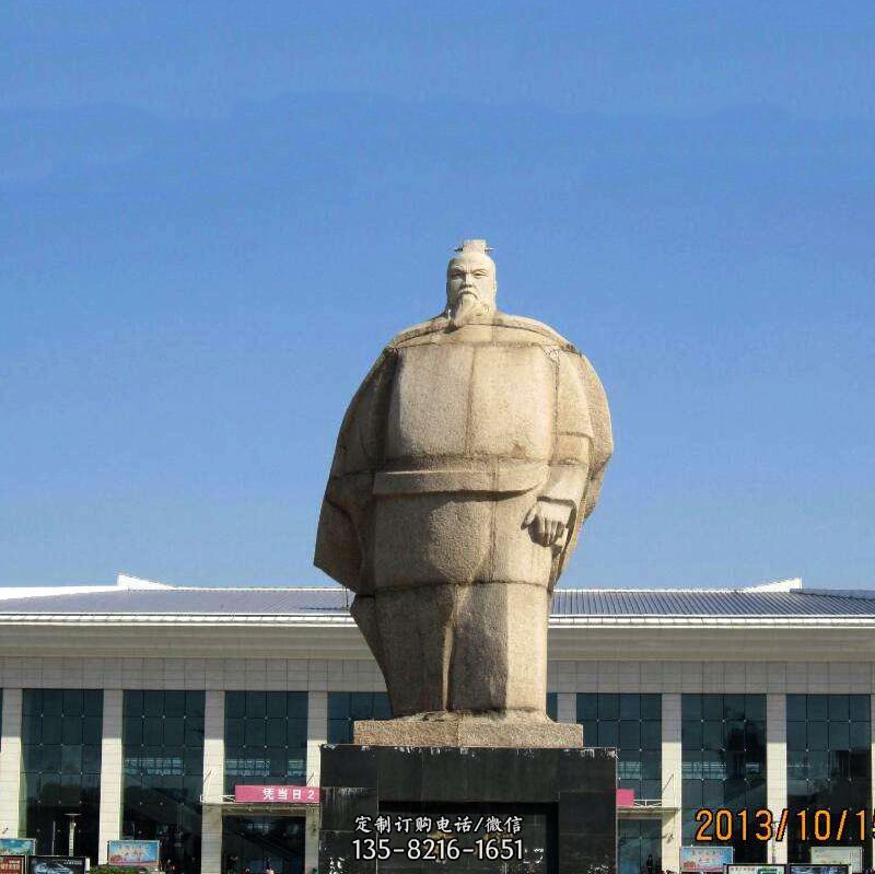 魏武帝曹操雕塑-城市名人中国古代人物石雕塑像图片