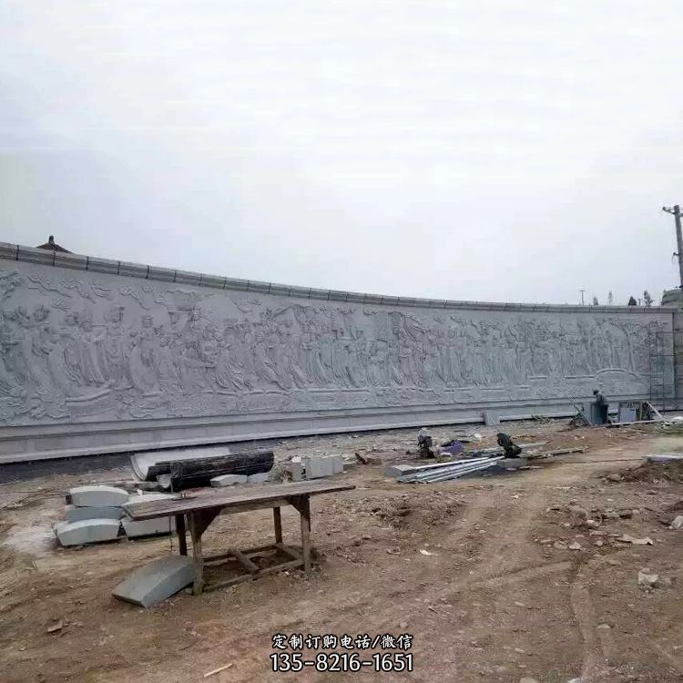 中国神话人物大理石浮雕墙图片