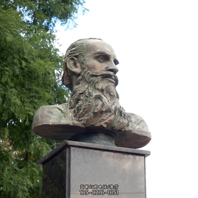西方名人俄国现实主义作家托尔斯泰胸像雕塑摆件
