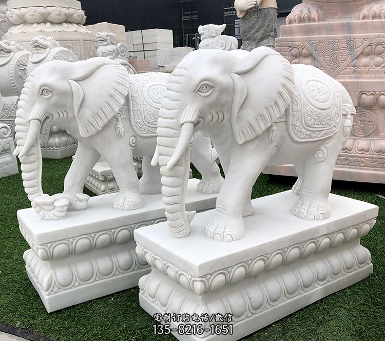 石浮雕大象-大象倒着雕塑