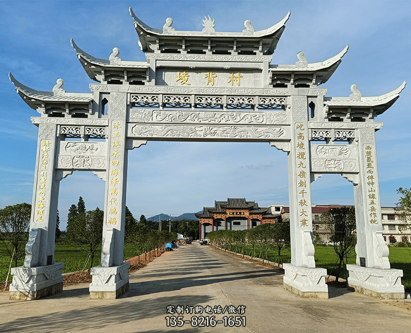 石材浮雕墙仿古牌坊