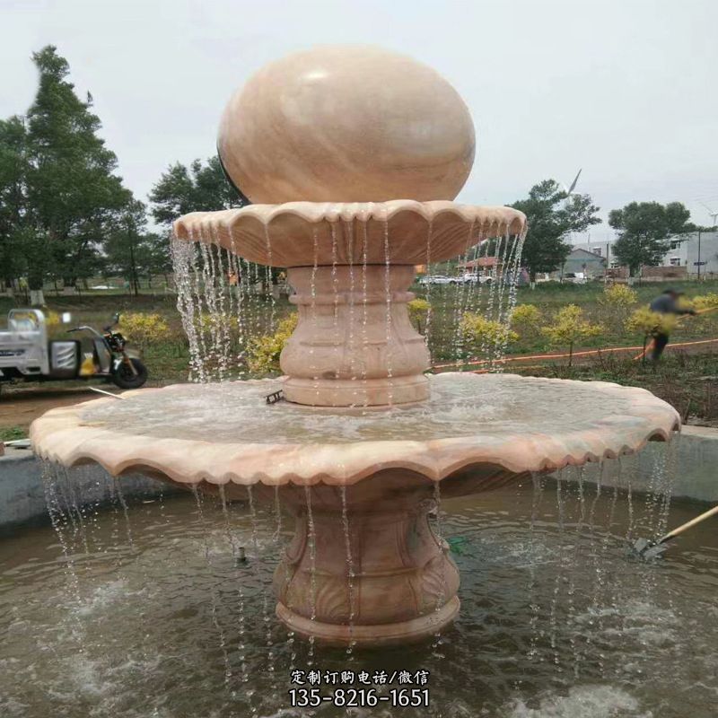大型石材风水球-公园园林水景喷泉雕塑图片