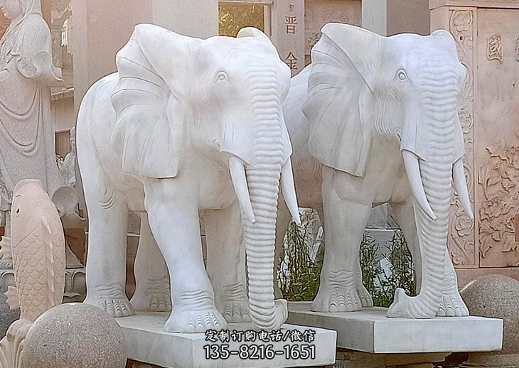 純天然石雕大象图片