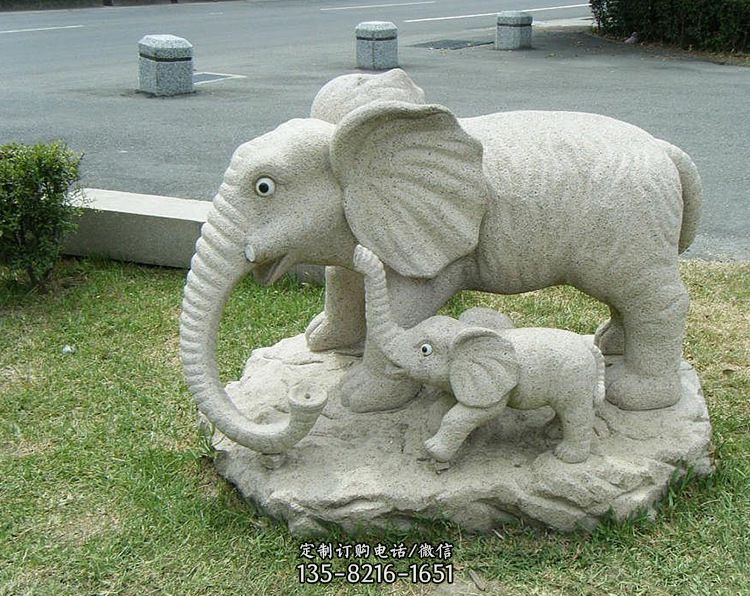 镇宅石雕大象-石雕大象雕塑