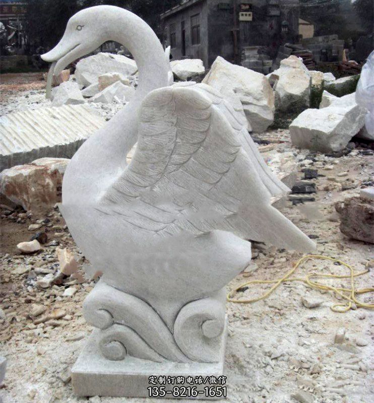 汉白玉天鹅喷泉雕塑：美的视觉感受，更是灵魂的升华