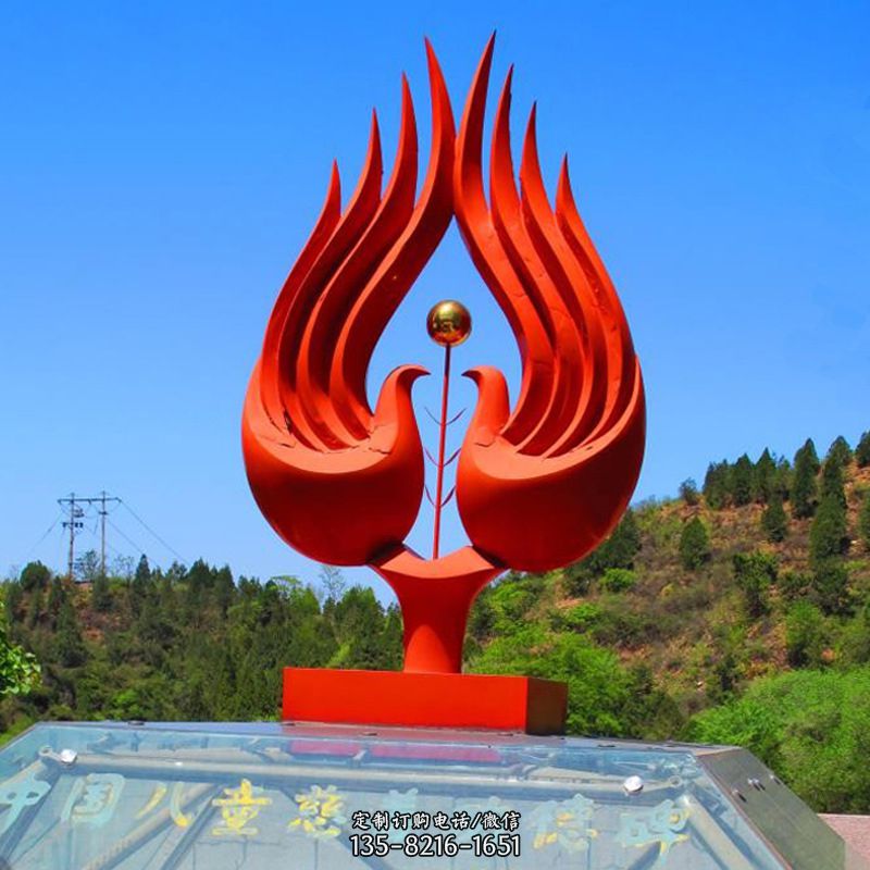 抽象鳳凰公園不銹鋼雕塑-景區園林景觀神獸標識雕塑