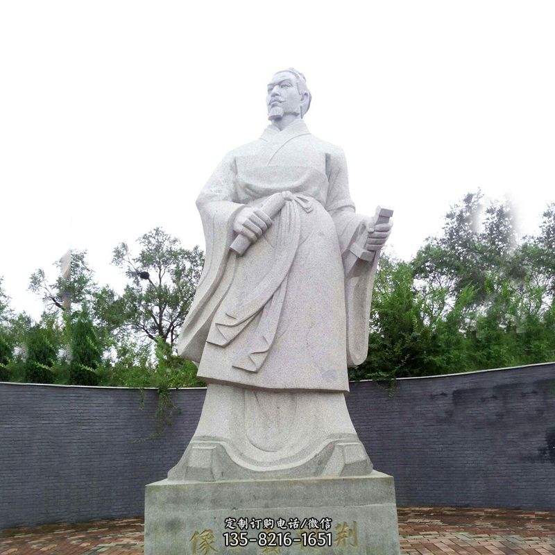 汉白玉荆轲义士石雕塑-中国历史名人战国著名刺客雕像图片