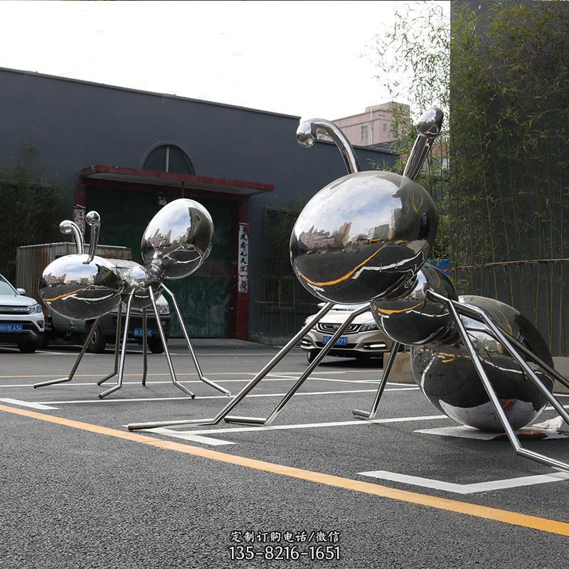 不锈钢蚂蚁城市街道雕塑摆件