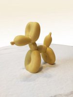 黄色不锈钢气球狗雕塑