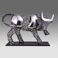不锈钢抽象牛雕塑_152