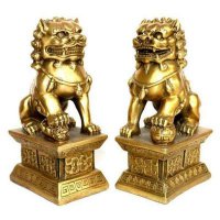 鎏金故宫狮子八脚牌坊上的狮子雕像-精雕石狮子