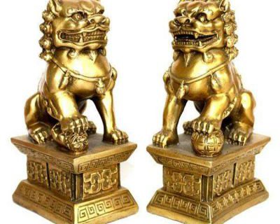 鎏金故宫狮子八脚牌坊上的狮子雕像-精雕石狮子