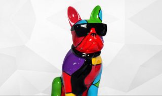 斗牛犬玻璃钢彩绘狗雕塑个性化生肖动物商场美陈摆件