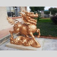 漆金铜雕麒麟雕塑