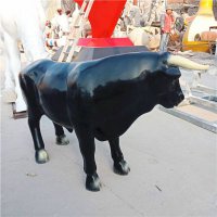 玻璃钢仿真小黑牛雕塑