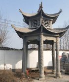 中式双层石雕凉亭