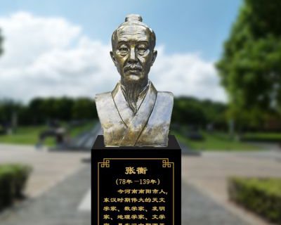 玻璃钢张衡仿铜头像-学校校园中国古代历史名人雕塑