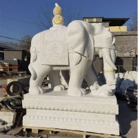 大象石雕守墓-青石大象石雕
