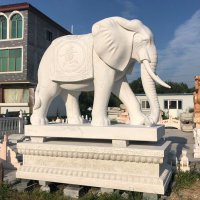 佛教石雕大象-平衡大象雕塑