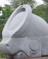 抽象石雕牛-抽象生肖牛动物景观雕塑