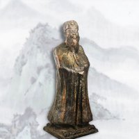 中国近代著名画家张大千铸铜雕塑