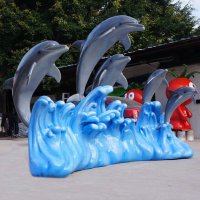 仿真海豚玻璃钢雕塑