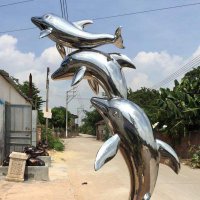海豚不锈钢雕塑