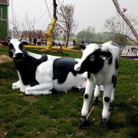 户外仿真动物雕塑-奶牛