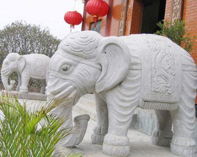 古代石雕大象-石雕大象招财大象吉祥大象寺庙大象